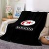 Saracens Rugby Print Flanellen Deken Hoge Kwaliteit Warm Comfortabel Deksel voor Alle Seizoenen Perfect voor Cadeaus Huisdecoratie