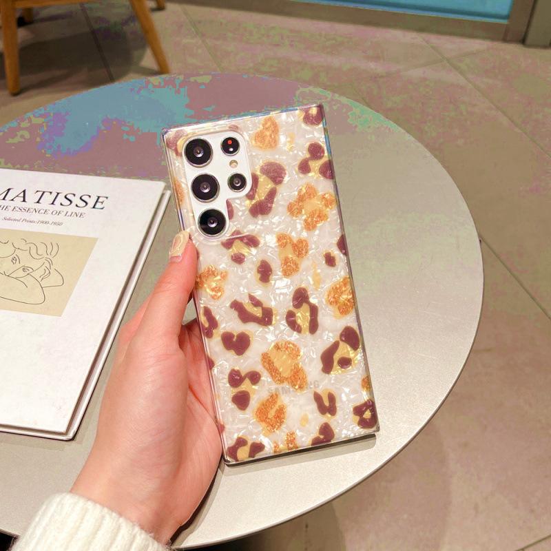 Samsung S25 Shell Print Leopard Print Mobile Phone Case S24Ultra Shiny A15 Popular Note20 Suitable for S23/A53