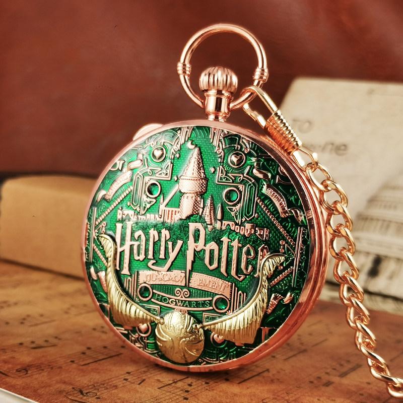 Anime Harry Pocket Watch Potter Cosplay Music Pocket Watch Quartz Pendant Clock Toys
