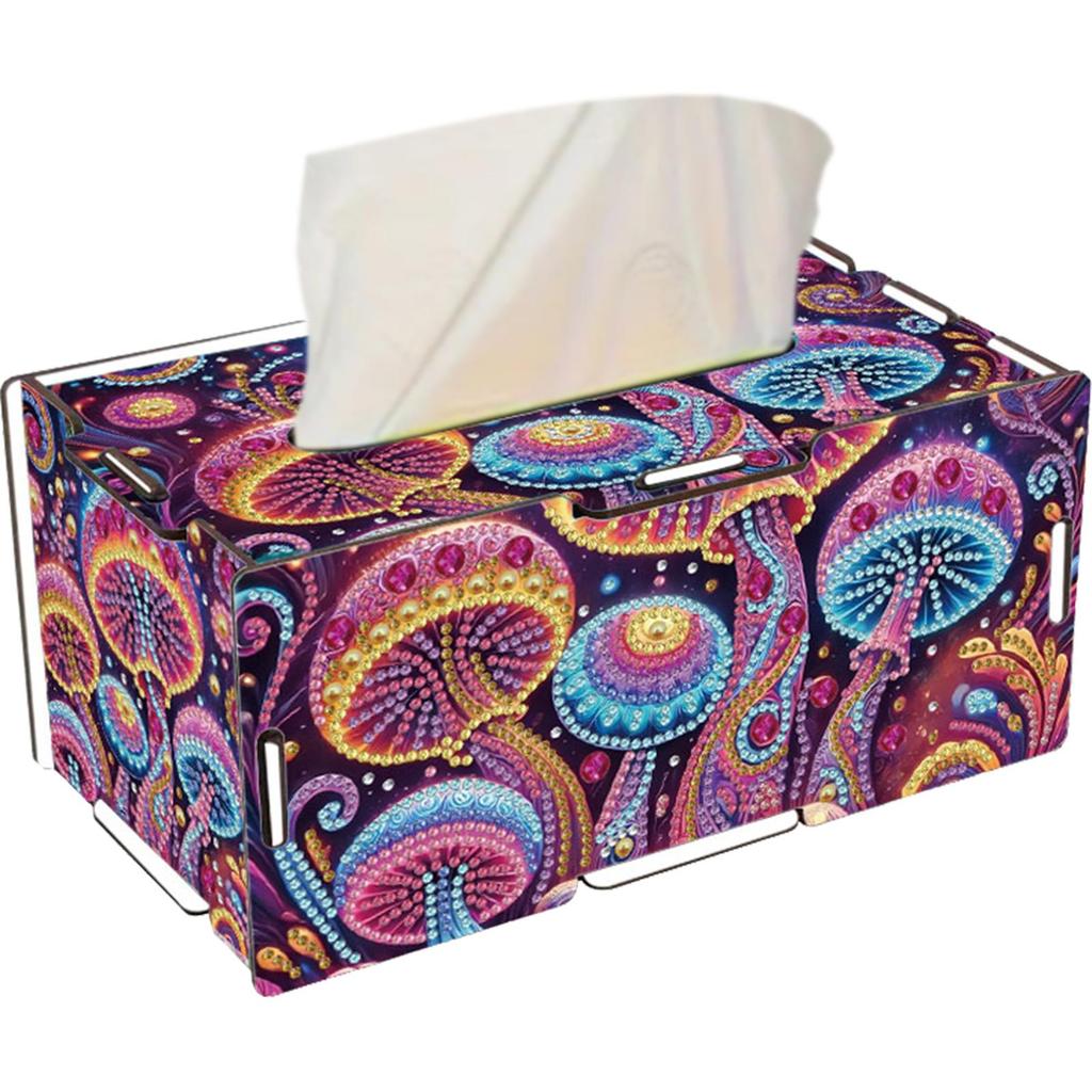 Wooden 5D Diamond Painting Tissue Holder Wooden Diamond Painting Tissue Box 5D DIY Diamond Handmade Tissue Holder for Home Decor