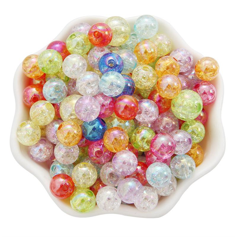 Acrylic AB Crushed Flower Bubble Round Beads for DIY Bracelet Jewelry Making