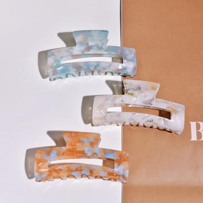 1PC Ladies Acetate Jelly Color Rectangular Hair Claw Daily Wear for Use In All Hair Sizes and Lengths Sweet and Cute Vacation