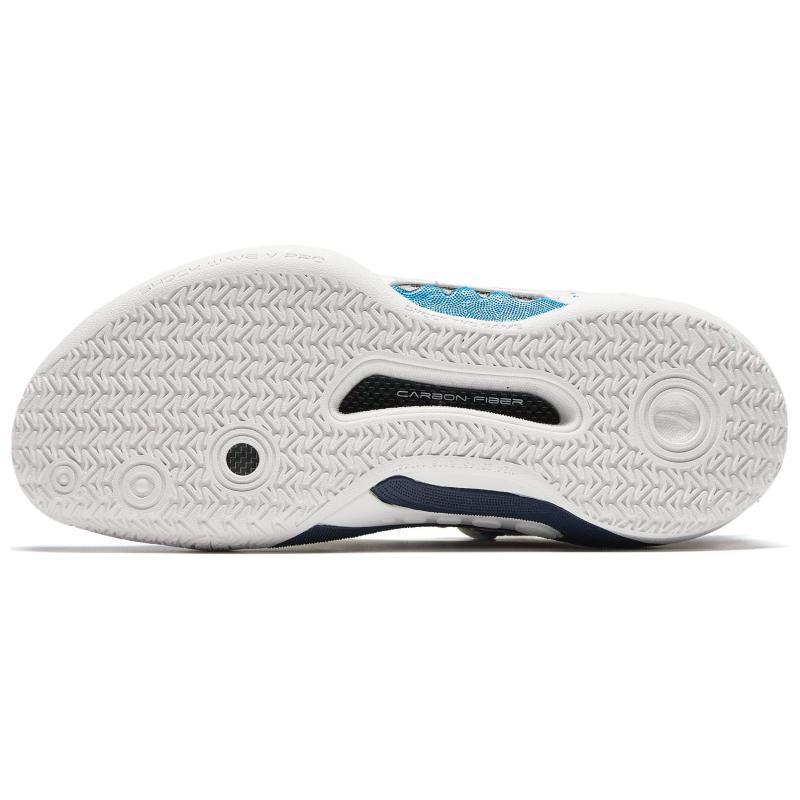 Anta Shock Wave 5 Pro Cushioning, Wear Resistant Low top Basketball Shoes Men's White Blue Red Sneakers 112421111S-4