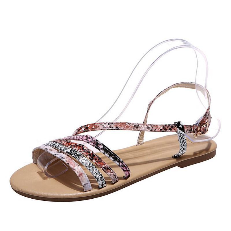

2025 New Women Fashion Sandals Summer Open Toe Narrow Band Sandalias Mujer Flat Heel Beach Slippers Casual Shoes Women WSH4536 43