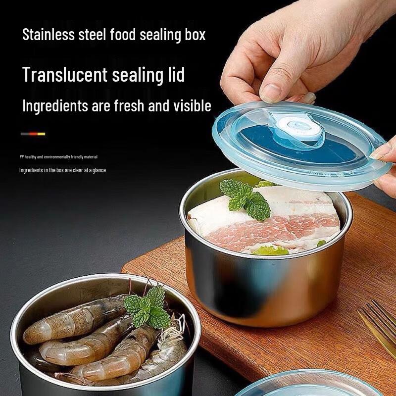 Stainless Steel Airtight Food Storage Container with Lid - Round Picnic & Lunch Box