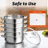 5 Tier Stainless Steel Food Steamer Vegetable Steamer Pot Cookware with Lid 26/30cm