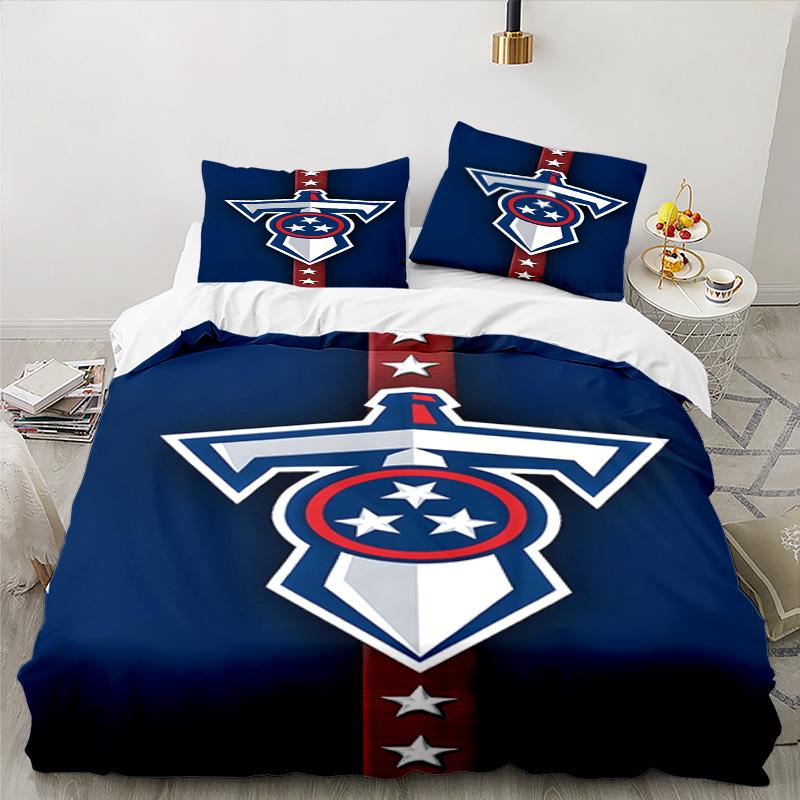 Titans Crest Bedding Set 3pcs, High Quality Bedding Set Including 1pc Duvet Cover And 2pcs Pillowcases for Bedroom, Dormitory Gift