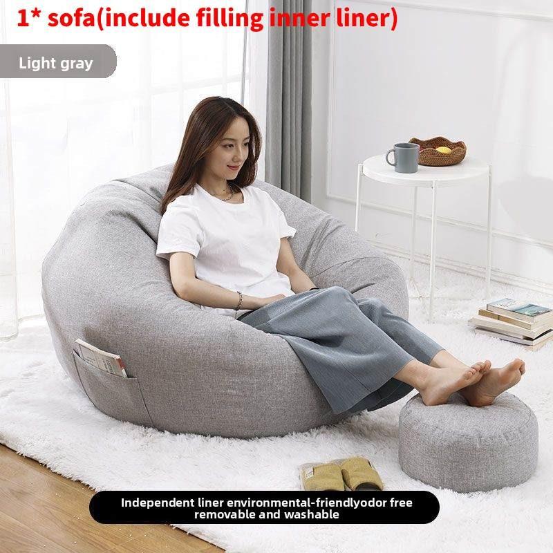Large Seat Bean Bag Comfortable Lazy Sofa Chair Linen Lounger Couch Tatami Gift