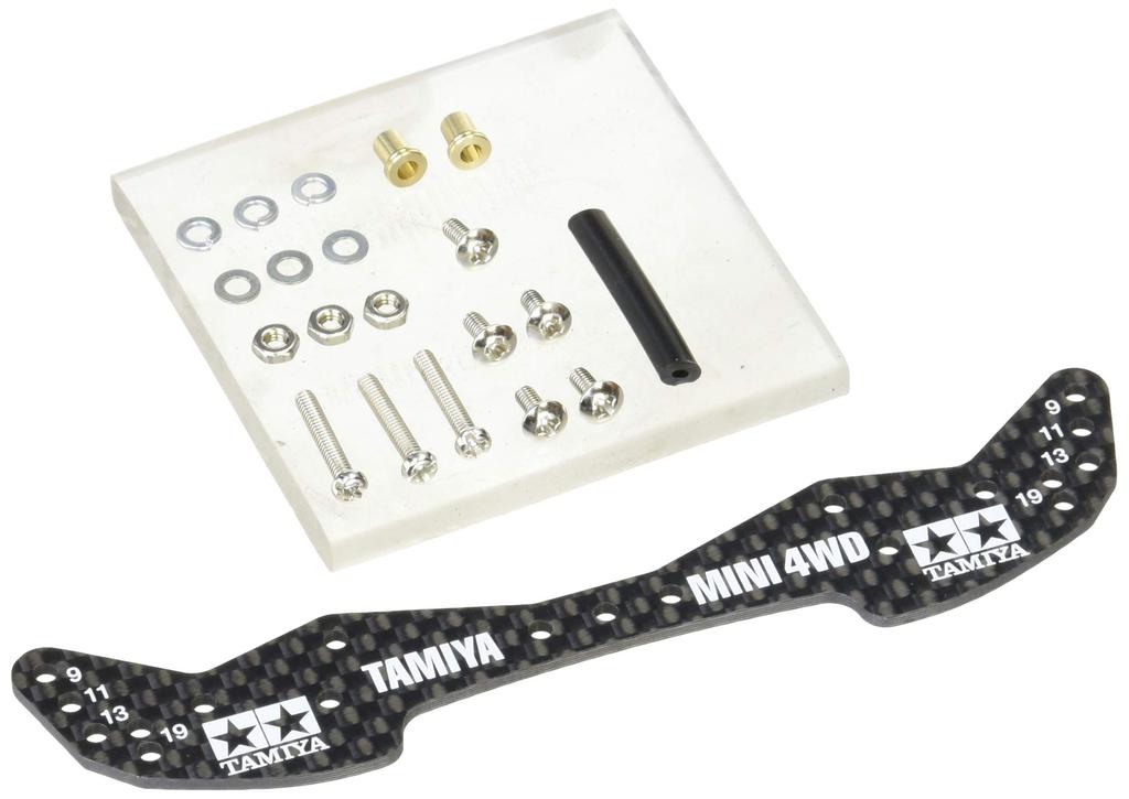 Tamiya Mini 4WD Grade Up Parts Series 498 HG Carbon Front Wide Stay No. GP.498 1.5mm (15498)