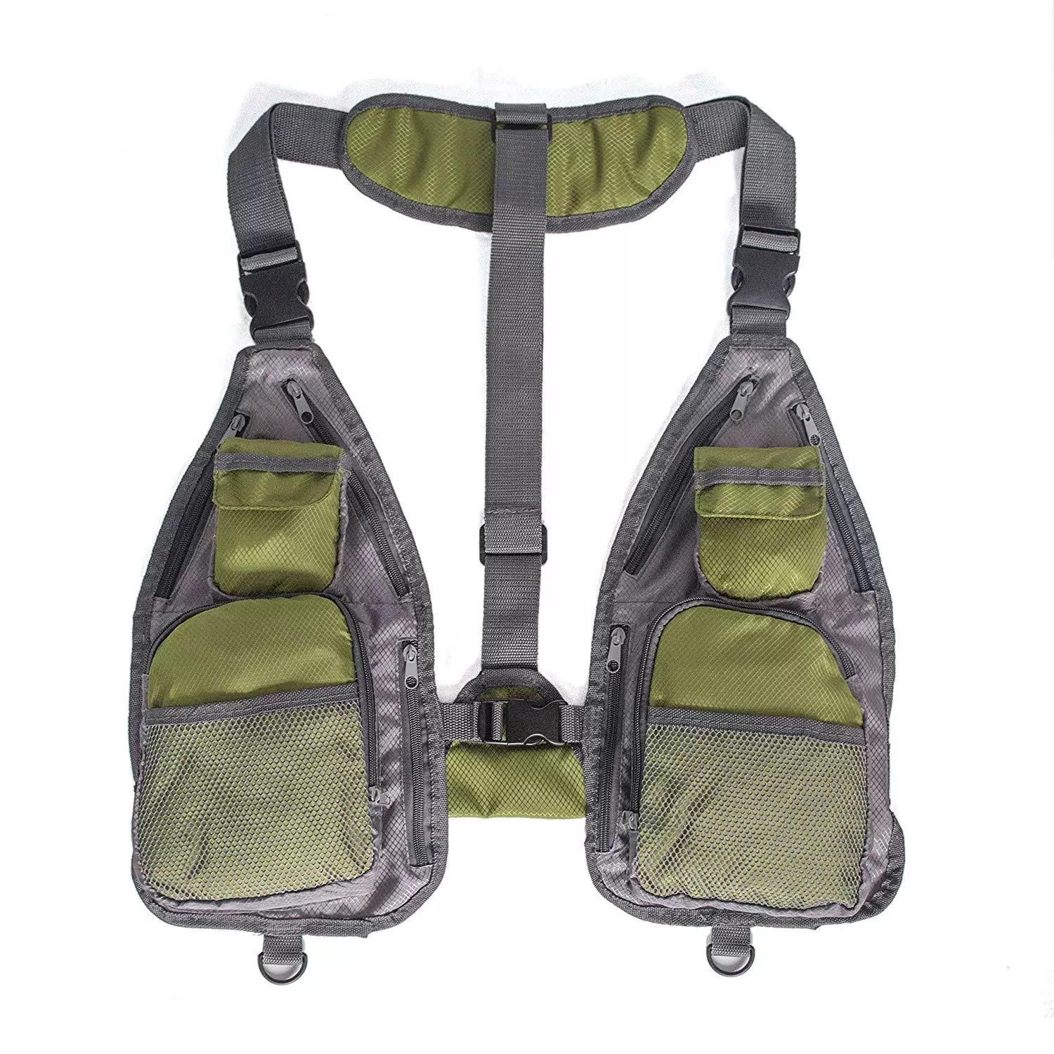 

Outdoor Hip Hop Techwear Tactical Cargo Vest Multi Pockets Functional Camping Photography Casual Sleeveless Waistcoat One Size зелёный
