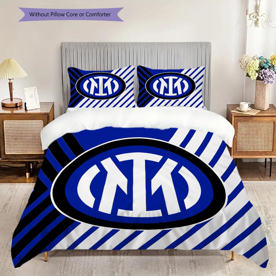 

Inter Milan Pattern Bedding Quilt Set Quilt Cover Pillowcase Home Decoration Birthday Gift (1 * duvet cover + 2 * pillowcase, without core) 200x220cm