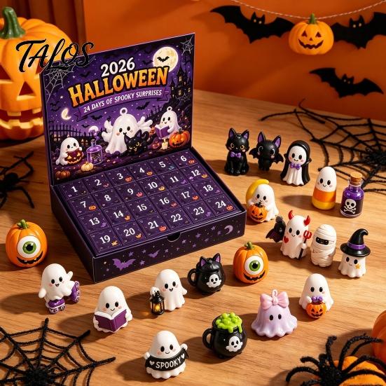 Halloween Gift for Kids Advent Calendar 2026, 24 Day Countdown Box with Figures, Family Holiday Toy Novelty Toys Kids, Spooky Party Favor, Collectible
