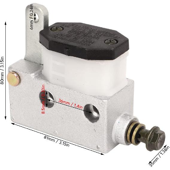 Hydraulic Brake Master Cylinder Pump, Metal Hydraulic Brake Master Cylinder Pump Assembly 12.8 for Go Kart 3 Wheel ATV Modified Brake Pump