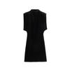 Za2025 Spring New Women's Clothing Fashion Temperament Waist-Controlled Slimming Sleeveless Velvet Padded Shoulder Dress 0036185