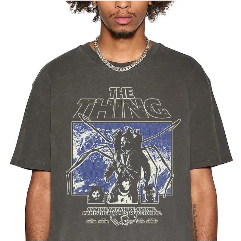 

Monster Shape Retro Pattern Horror Movie T-shirt Men s T-shirt Summer Unisex Y2K Casual Fashion T-shirt S разноцветный
