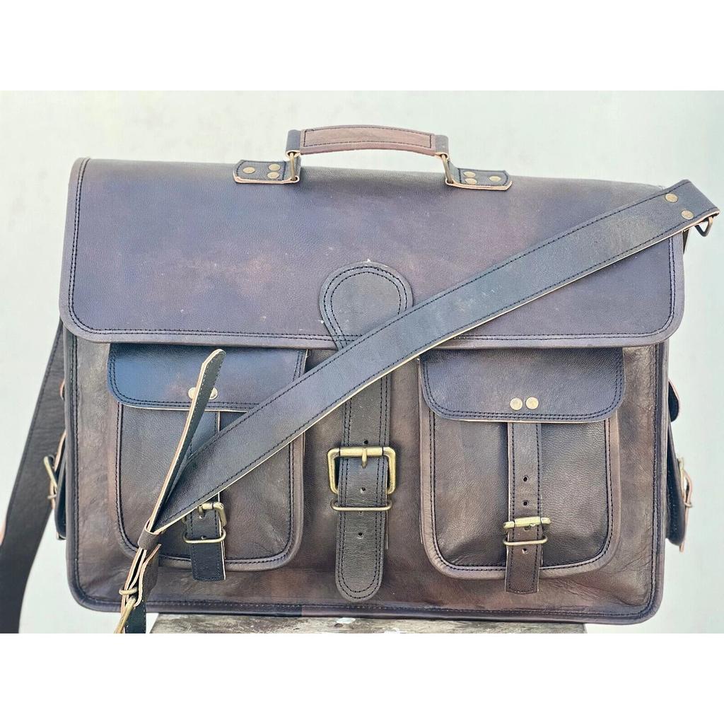 Handmade Briefcase Bag Satchel Men's Leather Vintage Laptop Messenger