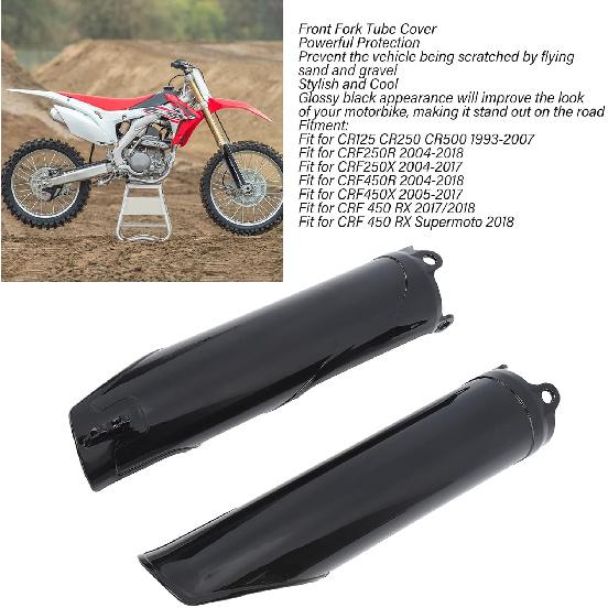 Gabelholm-Abdeckung, 2 Stück Gabelholm-Abdeckung Glänzend Schwarz für CRF250R CRF250X CRF450R CR125 CR250 CRF 450 RX Gabel-Stoßdämpfer-Schutz