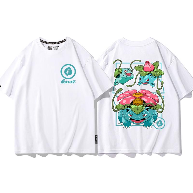 Miniso Pokémon T-shirt Summer Men's and Women's Super Dream Clothes Pokémon Short Sleeves Round Neck Casual Loose Tees