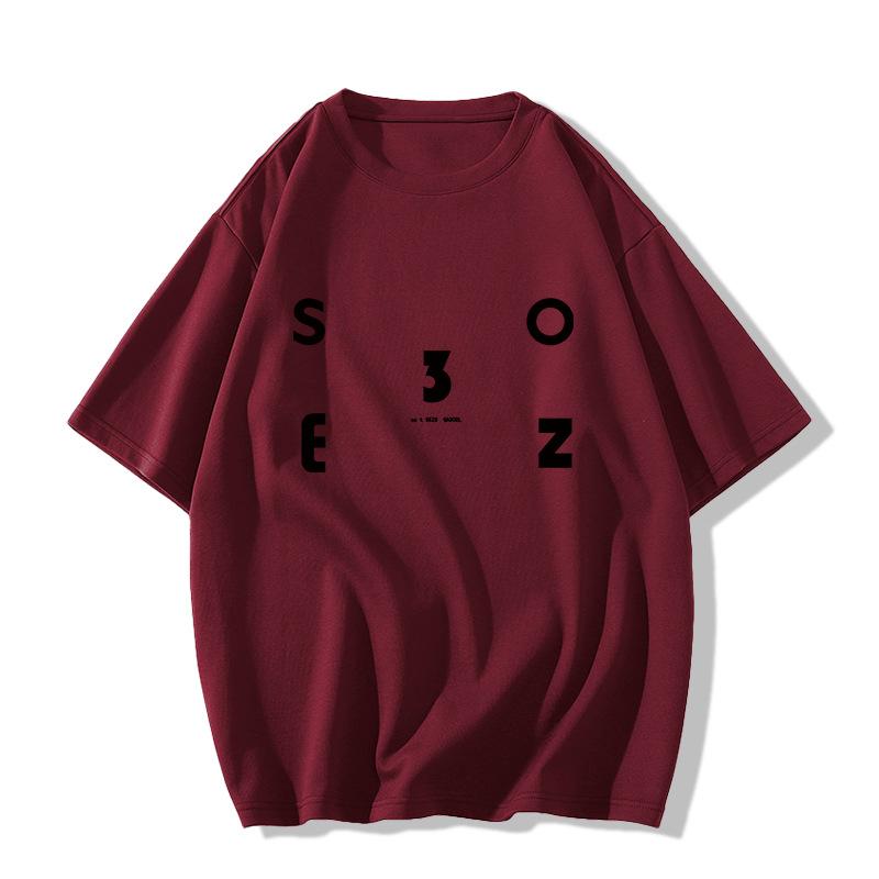 Ladies Summer Short Sleeve Round Collar Casual Letter Printed Teenager Pullover Oversize Cotton T Shirt Top