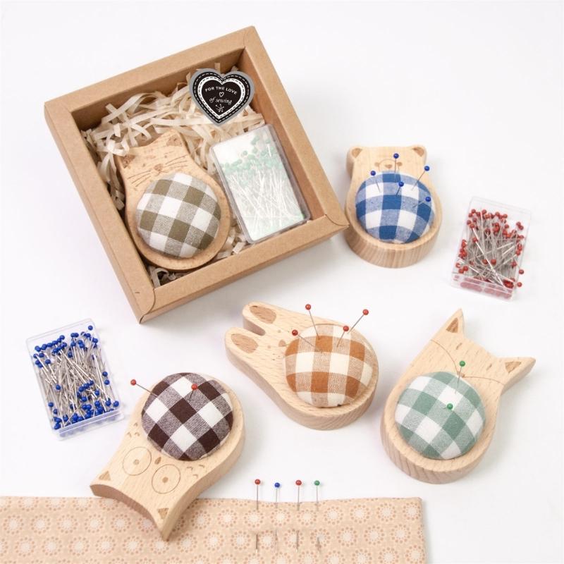 Jeżowy Zestaw do Szycia Poduszeczka na Szpilki ze 100 Żywymi Szpilkami do Szycia do Rękodzieła i Krawiectwa