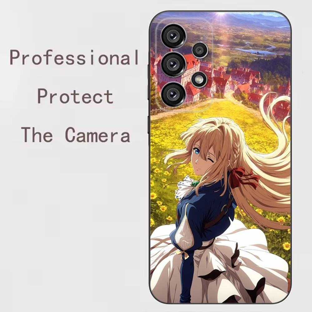 V-Violet E-Evergarden Phone Case For Samsung Galaxy A91,A80,A73,A72 ,A71,A53A52,A32 ,A31A22,A21s,A20,Black Cover