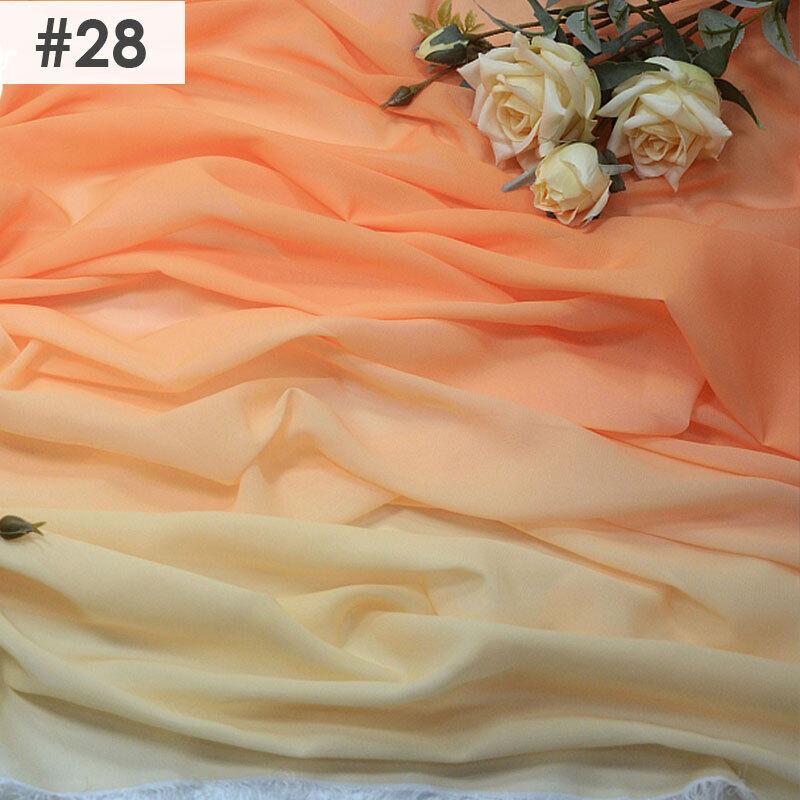 Gradient Color Rainbow Chiffon Fabric Scarf Sewing Craft DIY Ancient Style Hanfu Dress Stage Costume Decor Clothing Supplies