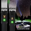 White and UV Flashlight Dual Types USB Rechargeable Mini Tactical Torch Zoomable Portable Outdoor Emergency Light Camping Gear