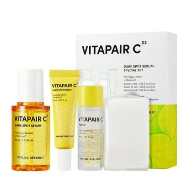 

Nature Republic Vitapair C Dark Spot Serum Special Set 45ml+10ml+30ml+Cotton Pads 25 sheets