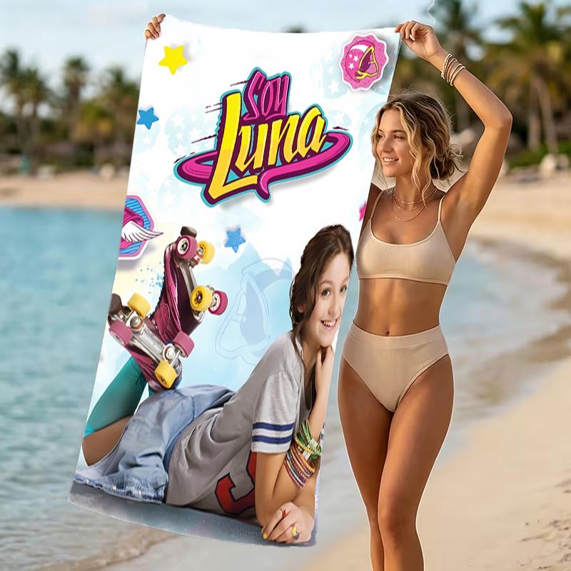 Beach Towel with Soy Luna Pattern - soft,absorbent,machine washable Lightweight&Modern,swimming,Travel Essentials