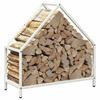 Firewood Rack White 60x25x60 cm Cold Rolled Steel