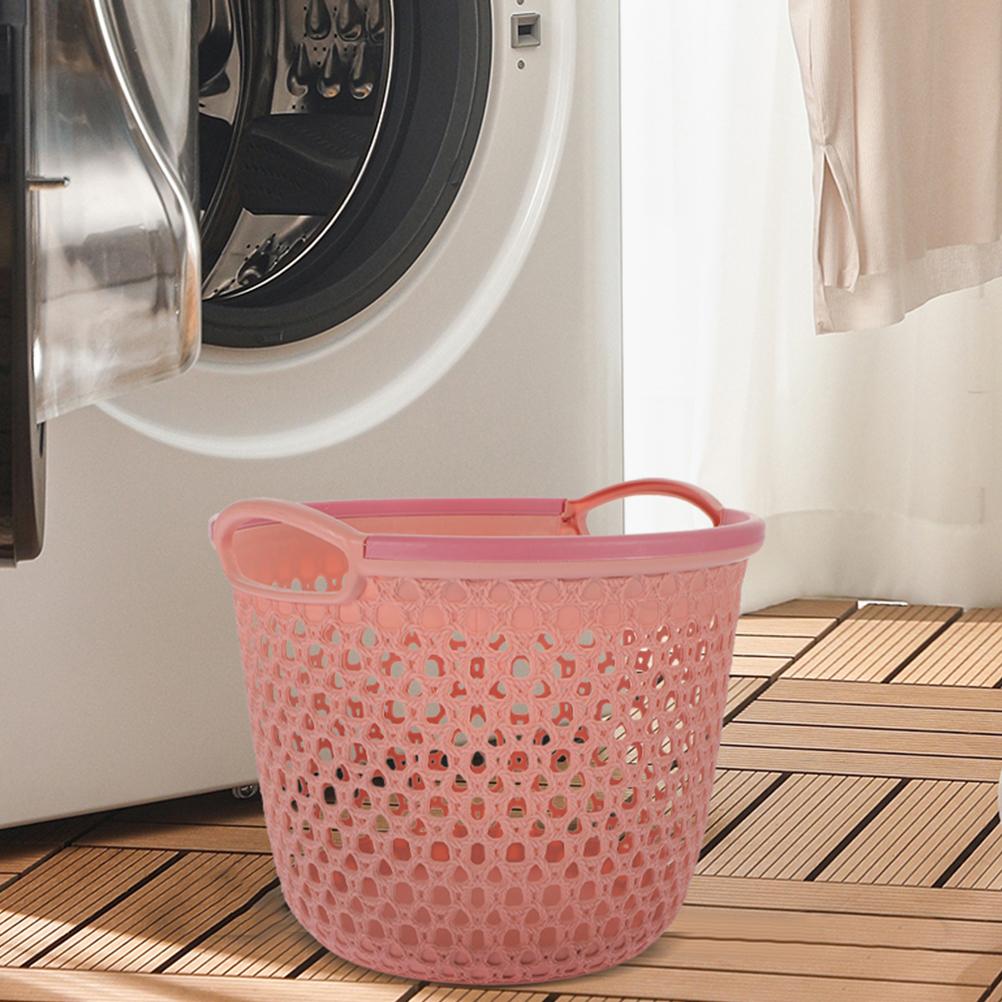 

Flexible Laundry Basket Plastic Hamper Dirty Clothes Hamper Toy Bin Portable Round Bin Carry Handles Clothes Bedroom 25.80X25.50X20.60CM