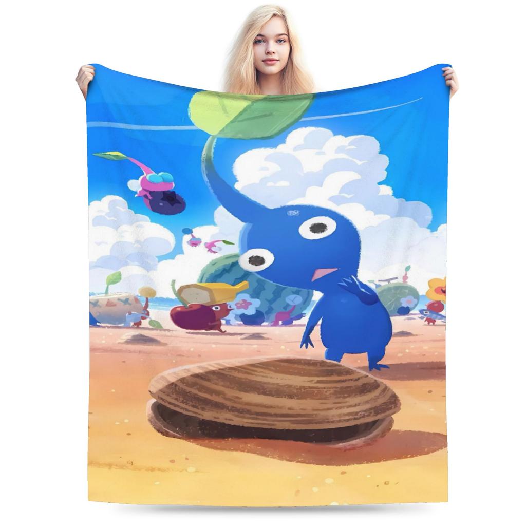 Pikmin Game Blanket Quality Super Warm  Throw Blanket Winter Kids Adult Living Room Fluffy Bedspread