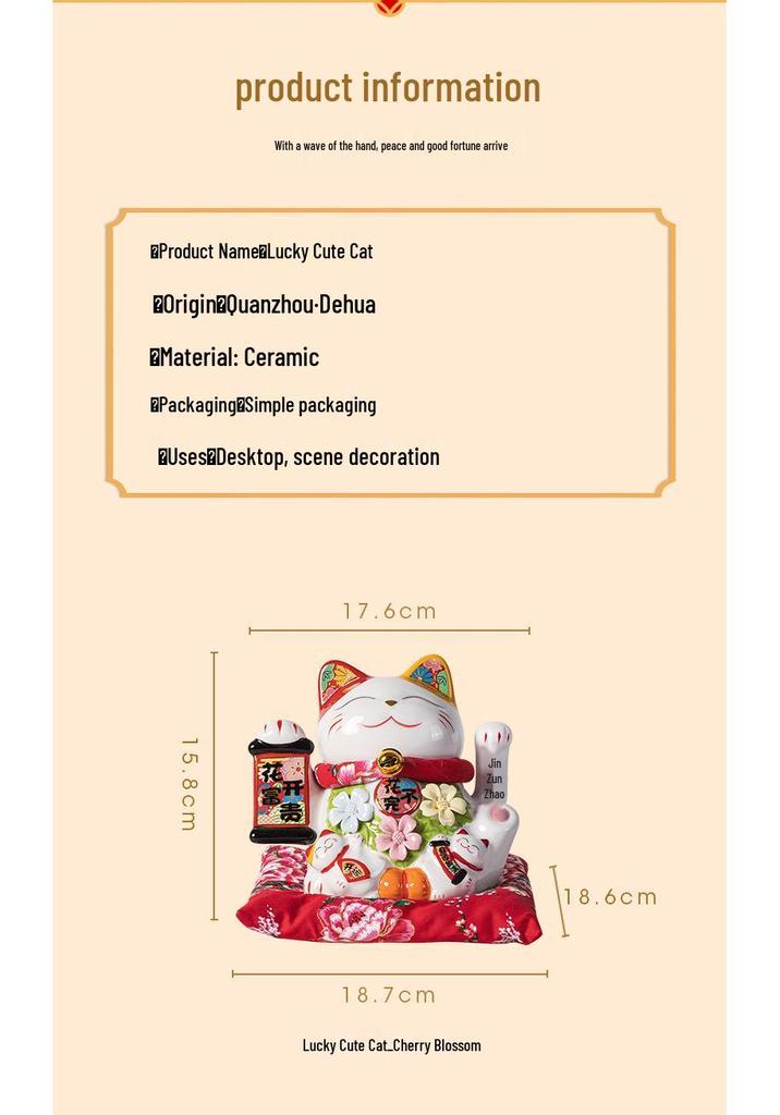 Automatic Waving Lucky Cat Ornament - Prosperity Gift for Home, Shop, or Business Entry