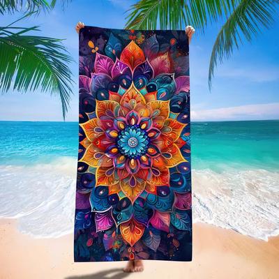 Terry Cloth Microfiber Beach Towel Camping Surfing Swimming Outdoor Sport Towels Bohemian Pattern Printed Bath Towels  160X80Cm