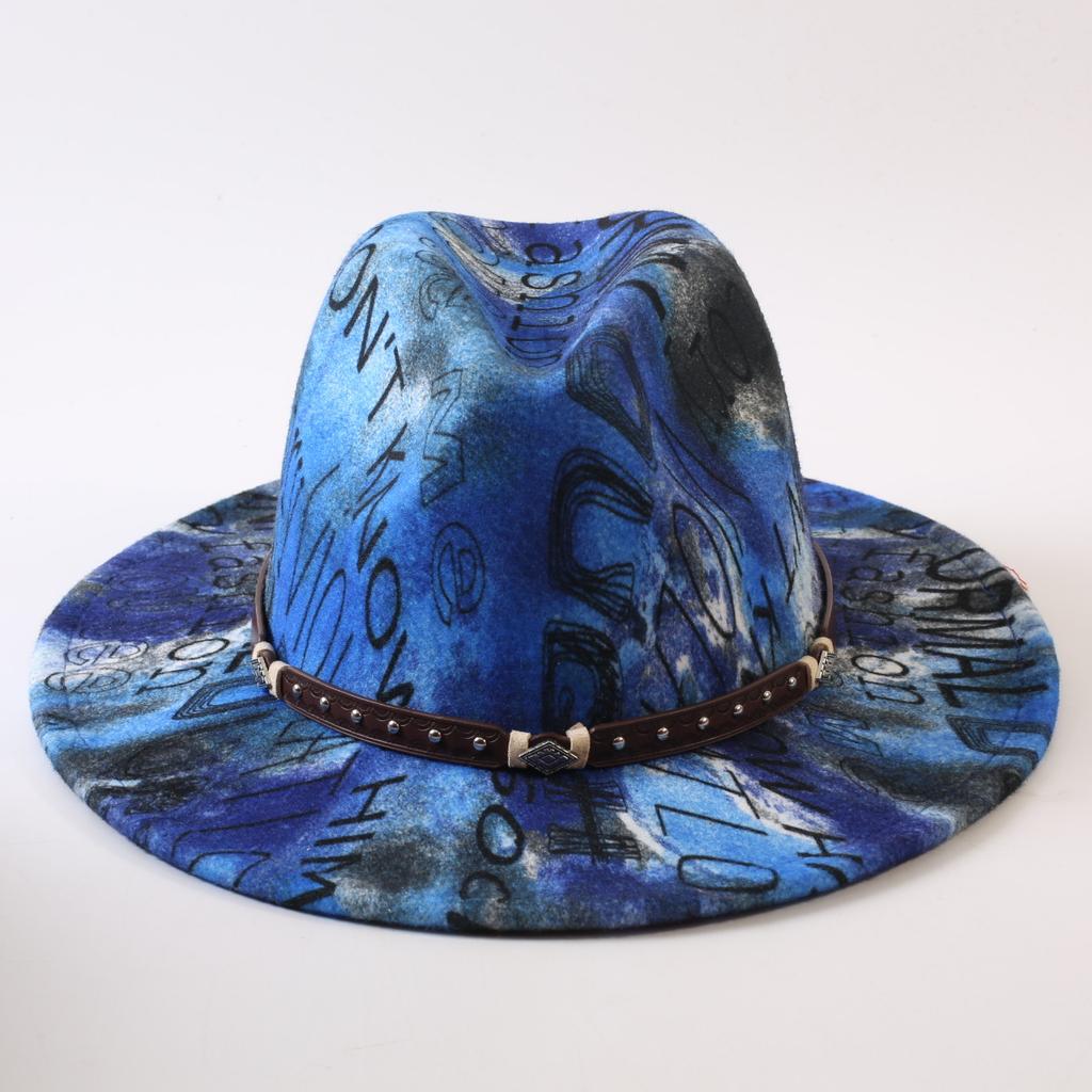New European and American style letter printing fashion top hat men's and women's fashion jazz hat sunscreen sun hat