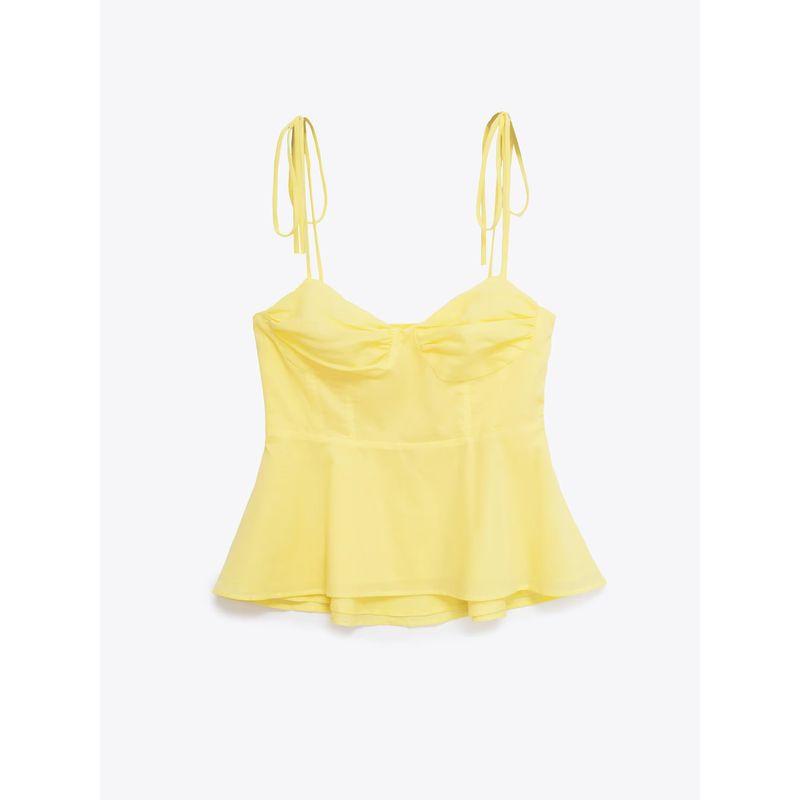 Za New Fall Women's Clothing 2025 Fashion Wind Fashion Pure Color Tight Corset Strap Short Top 8155920