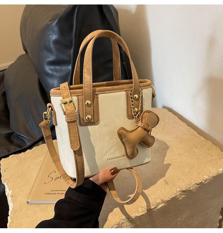 2024 New Fashion Women s Bucket Bag Chic Street Style Pu Handbag Medium Size белый