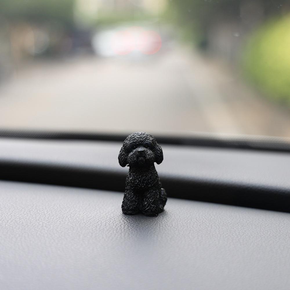Resin Crafts Mini Animal Ornament Simulation Dog Action Figures Poodle Dog Figures  Birthday Gift