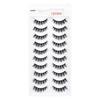 10 Pairs 4A042#3D Multi-Layered Black Stem Thai False Eyelashes for Light, Messy, Cross-Style European and American Stage Makeup