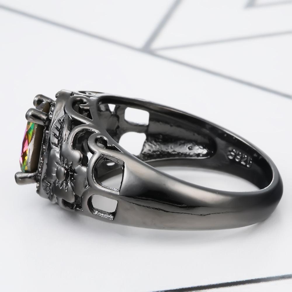 New Copper Plate Inlaid Zircon Ring for Men and Women