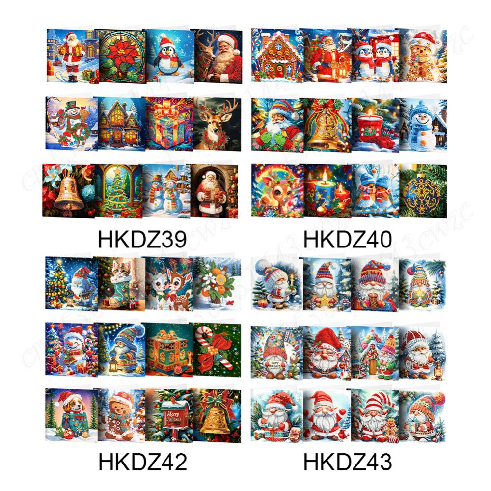 

12Pcs Special Shape Christmas Reindeer Rhinestone Painting Card Kit Diamond Drawing Card Gifts for Family Friends and Lover