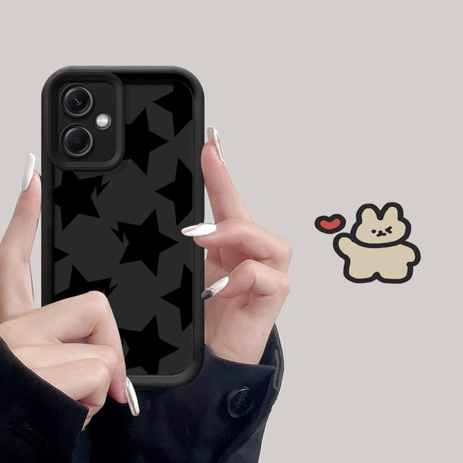 Black White Stars Lichee Pattern Phone Cover Case for Xiaomi Poco F8 C61 X3 Pro C51 X3 NFC C50