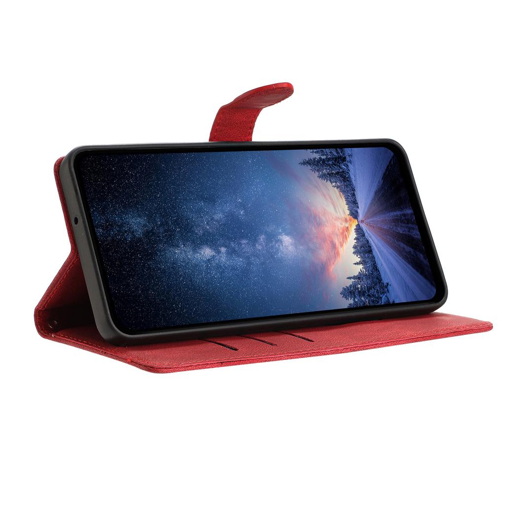 For Samsung Galaxy S24 Leather Case Solid Color Phone Wallet Cover