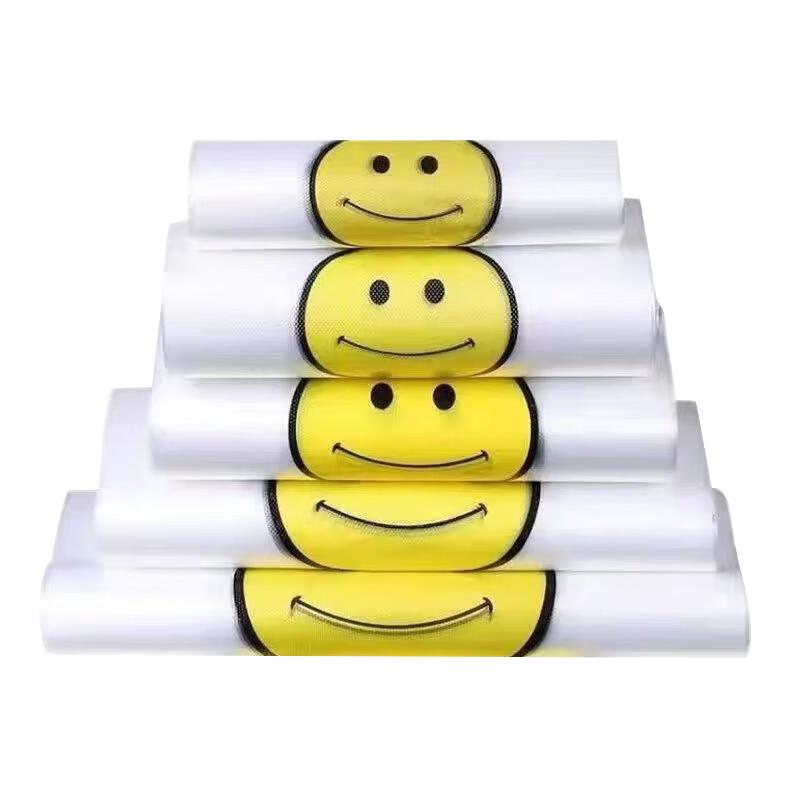 Smiley Face Vest-Style Plastic Shopping Bags