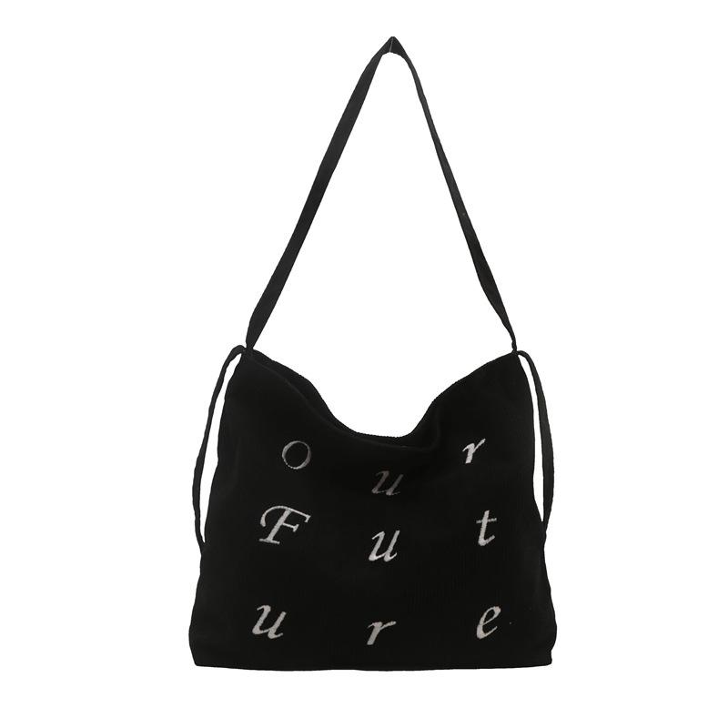 

Холщовая сумка большой вместимости для женщин Новая сумка через плечо в ленивом стиле Модная сумка-тоут с надписью Простая сумка для поездок на работу