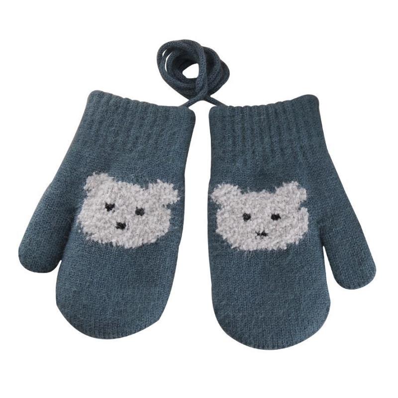 Mănuși pentru copii Iarnă Mănuși groase tricotate pentru bebeluși Mănuși cu degete întregi de desene animate pentru copii mici Mănușă caldă rezistentă la vânt pentru băieți și fete