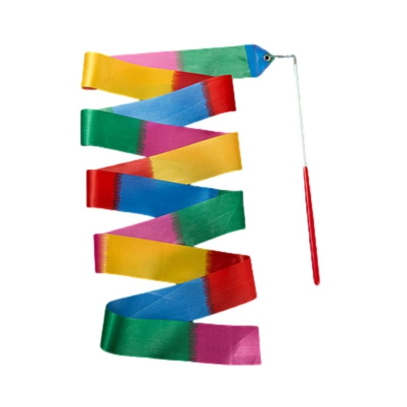 Dancing Ribbons Stick for Streamers Rhythmic with Twirling Rod Dance Ribbons Streamers Colorful Gymnastic Dance Ribbons