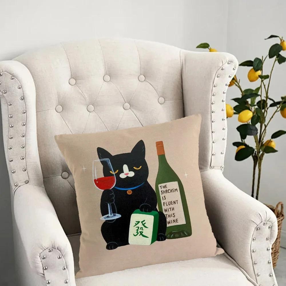 

Наволочка с изображением кошки для украшения общежития, офиса, гостиной, дивана, домашней наволочки 40x40cm