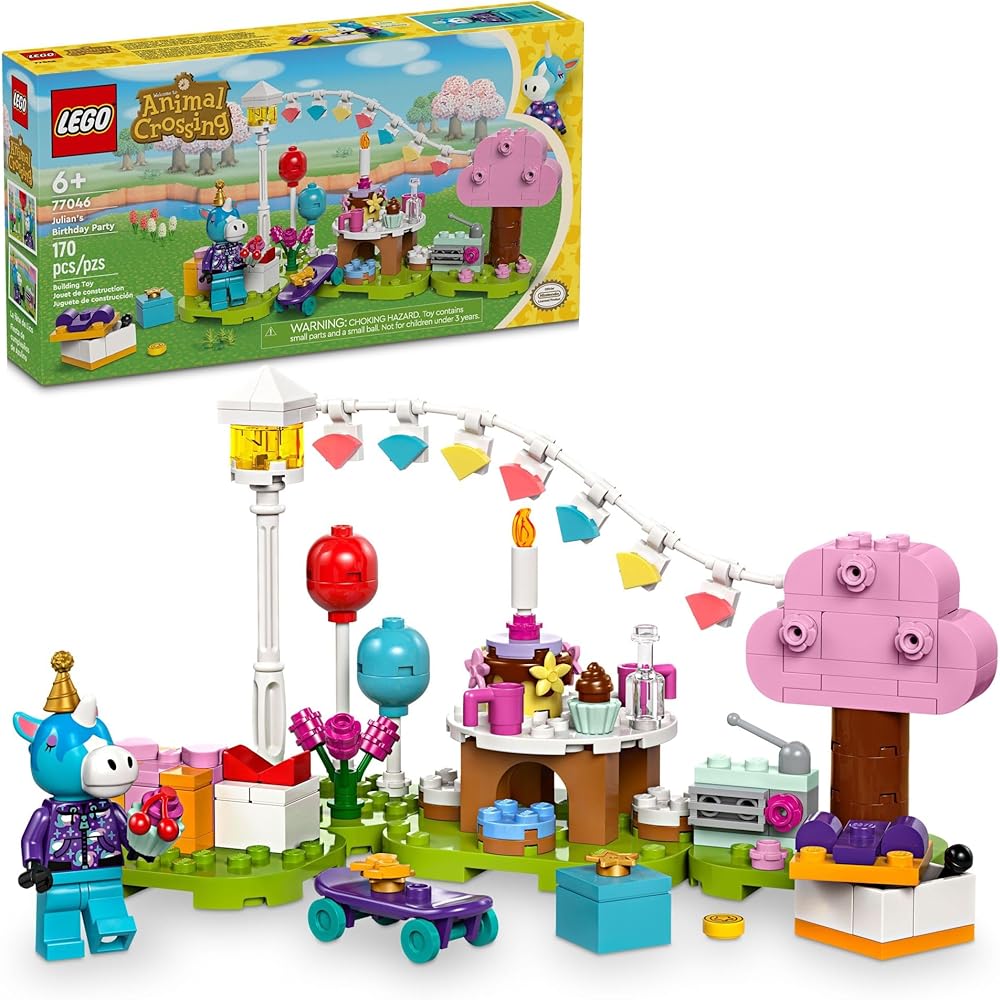 LEGO Animal Crossing Julian s Birthday Party Video Game Toy with Horse Mini Figure for Kids Age 6 and Up