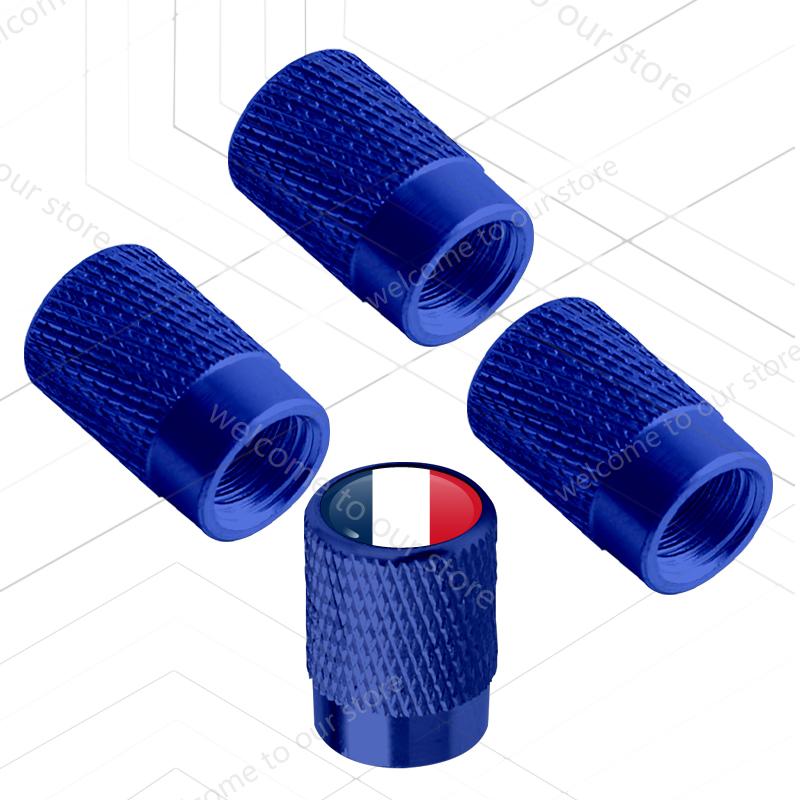 

4Pcs/Set For France Italy Germany Spain National Tricolor Flag LOGO Badge Motorcycle Car Wheel Tire Valve Caps Tyre Stem Covers